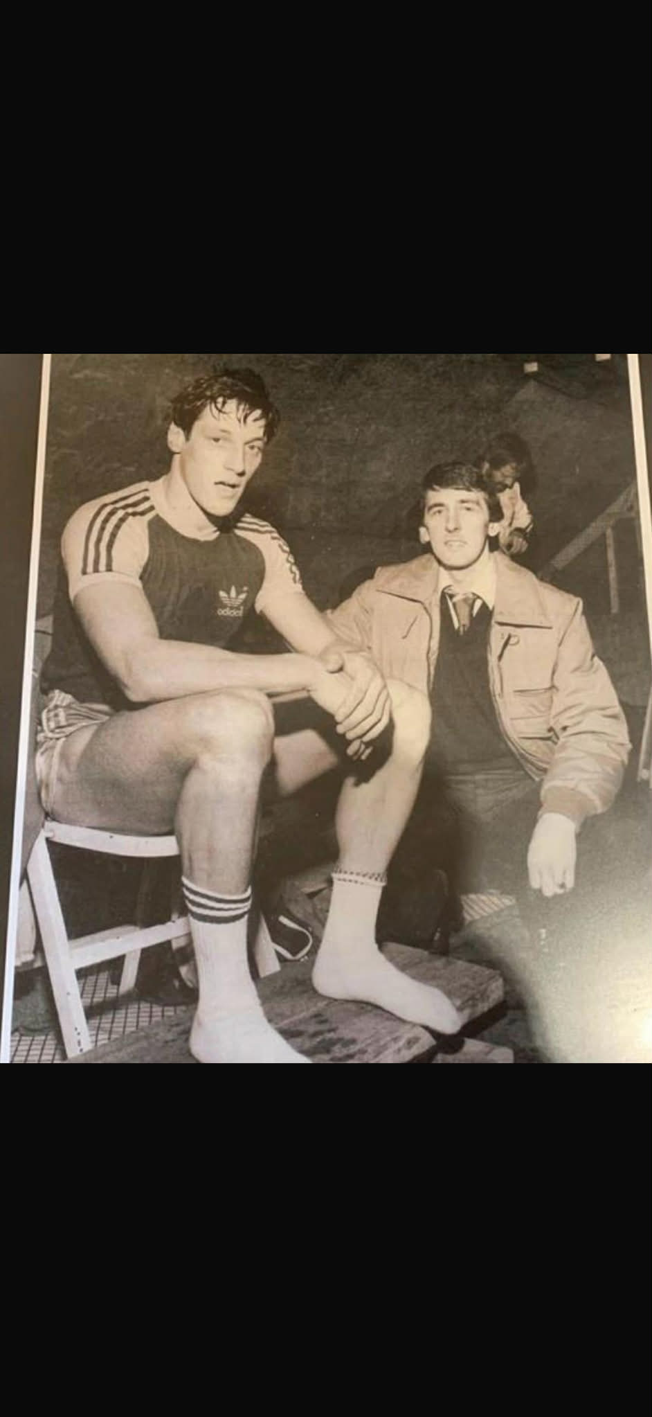Olympic 100m Champion Allan Wells with Charlie during a speedball session