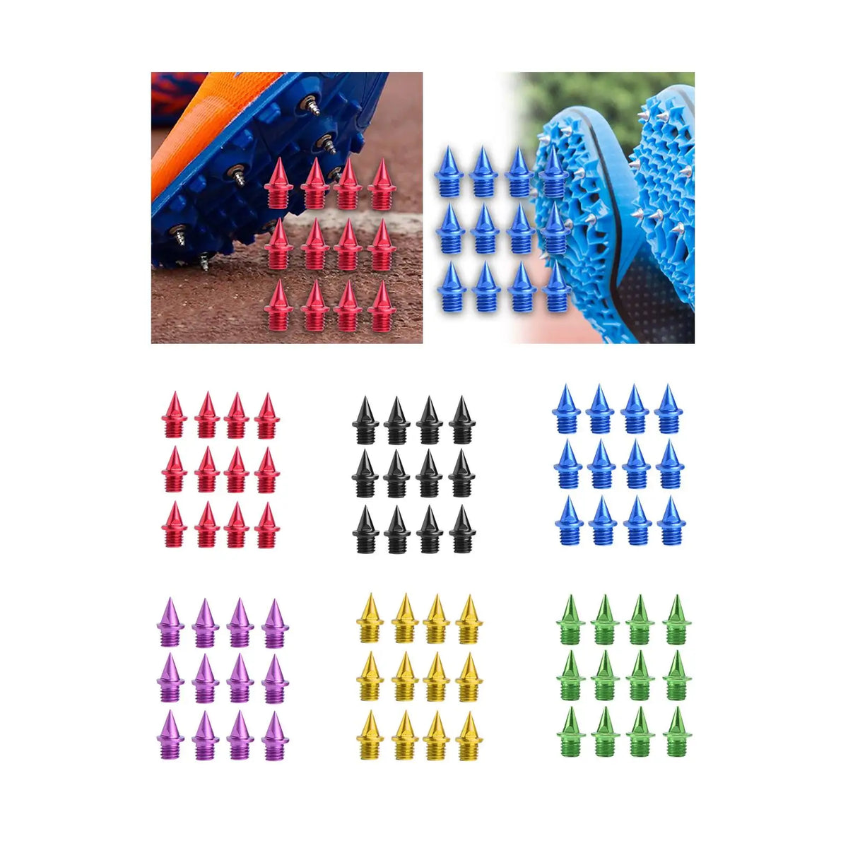 7mm Replacement Spikes for Running Shoes – Synthetic Track Spikes (12/pack)