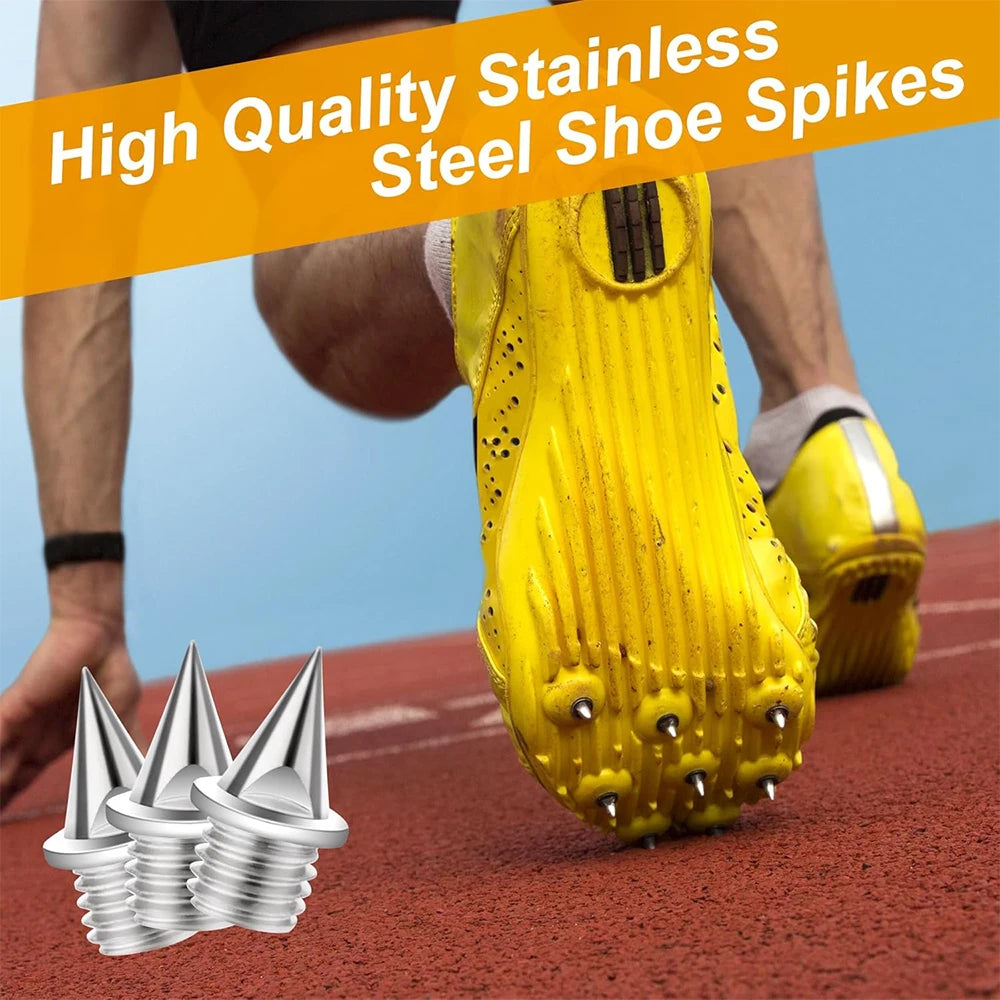 50-Piece Stainless Steel Track Spikes Set – With Wrench &amp; Storage Box