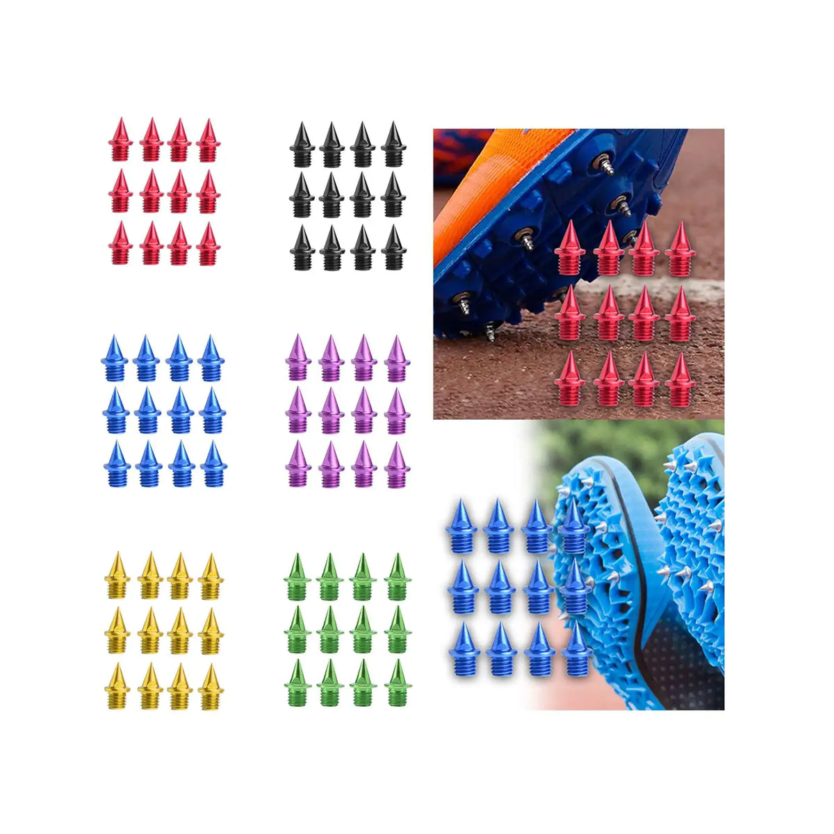 7mm Replacement Spikes for Running Shoes – Synthetic Track Spikes (12/pack)
