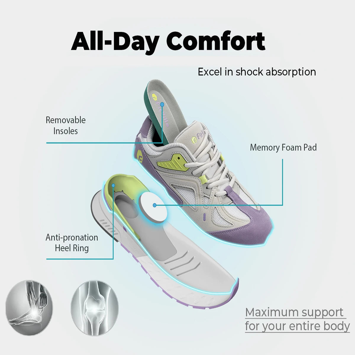 FitVille Women’s Rebound Core Walking Shoes